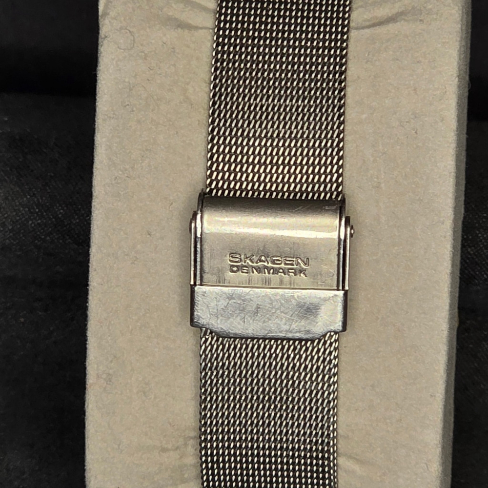 Skagen Titanium Mesh Watch Unisex OS Silver Ultra Slim Minimalist 170LTTW - Picture 4 of 5